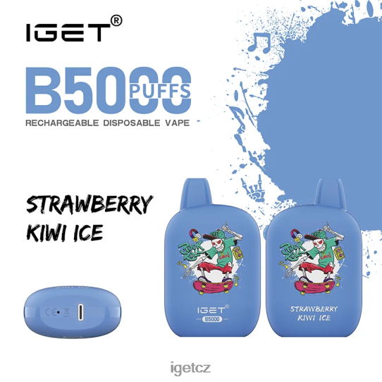 IEGT Vape b5000 4VN8F0314 jahodový kiwi led