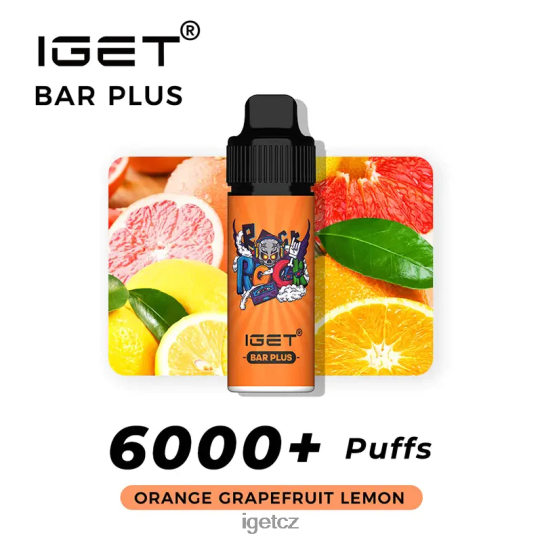 IEGT Vape Shop bar plus - 6000 šluků 4VN8F0562 pomeranč citron