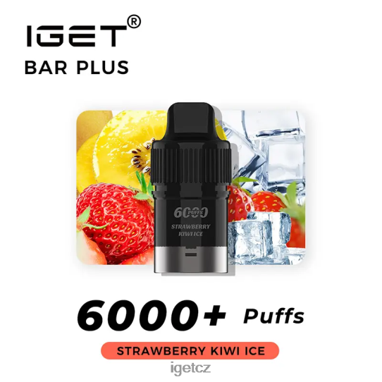 IEGT Bar Shop bar plus pod 6000 šluků 4VN8F0257 jahodový kiwi led