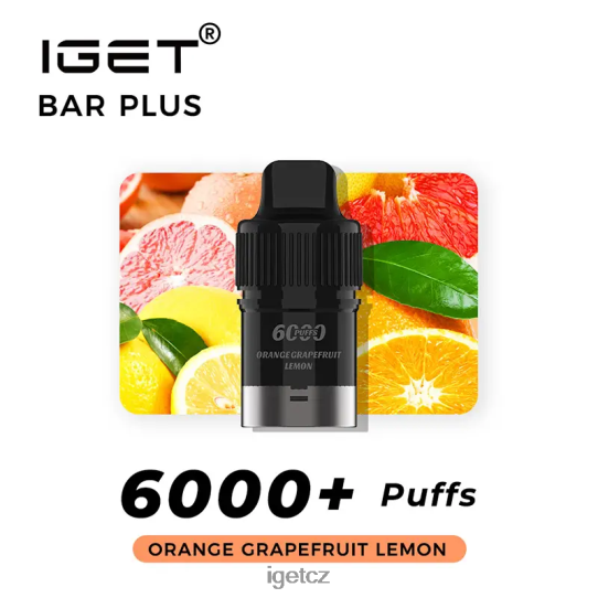 IEGT Shop bar plus pod 6000 šluků 4VN8F0266 pomeranč grapefruit citron